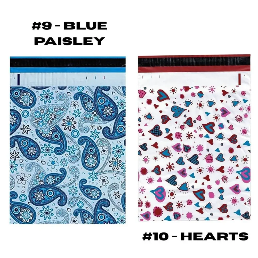 20 Colorful Poly Mailers Pack ~ Choose Your Prints